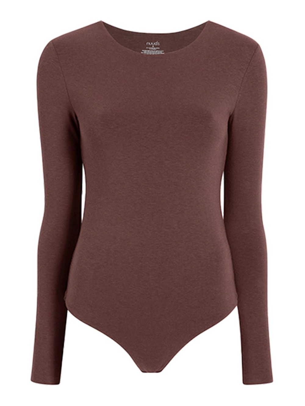 nuuds Brown Long Sleeve Crewneck Bodysuit Size Small